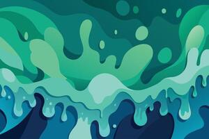 Abstract art teal blue green gradient paint background with liquid fluid grunge texture Background vector