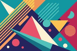 abstract background with geometric shapes design in three colors vector