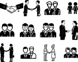 Set of Business and People Icon, vector on isolated white background