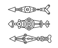 arrows weapon set line vector illustration