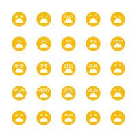 angry and bored face emoticons vector