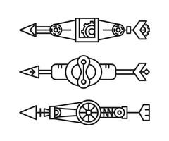 arrows weapon set line vector illustration