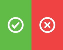 check mark and wrong mark icon vector