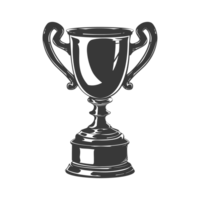 AI generated Silhouette trophy winner symbol black color only png