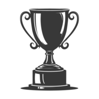 AI generated Silhouette trophy winner symbol black color only png