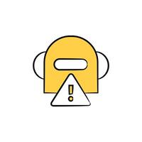 robot head and error icon vector