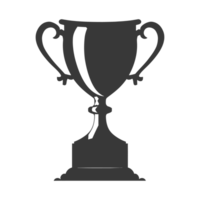 AI generated Silhouette trophy winner symbol black color only png