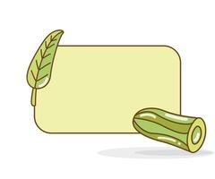 blank note board with cucumber and leaf  vector