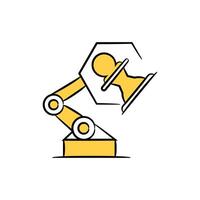 robotic arm picking chess icon vector