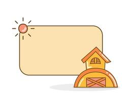 blank note board with barn and farmhouse vector