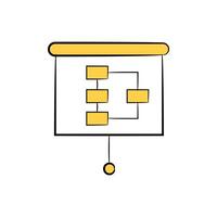 data diagram on white board icon vector