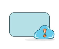 cloud error and blank memo vector illustration