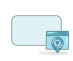 web location icon and blank board with vector illustration