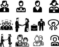 Set of Business and People Icon, vector on isolated white background