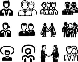 Set of Business and People Icon, vector on isolated white background