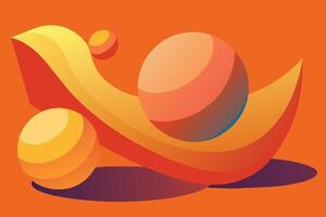 Abstract 3d ball background with smooth shapes vector