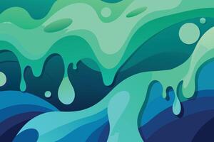 Abstract art teal blue green gradient paint background with liquid fluid grunge texture Background vector