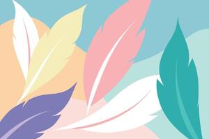 Pastel color feather abstract background vector