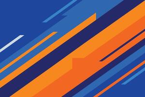 Minimal geometric background. Dynamic blue shapes composition with orange lines. Abstract background modern hipster futuristic graphic. Vector abstract background texture design