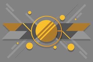 Tech geometric background with abstract golden and grey circles. Vector banner design