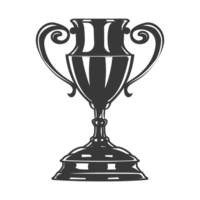 AI generated Silhouette trophy winner symbol black color only png