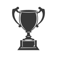 ai généré silhouette trophée gagnant symbole noir Couleur seulement png