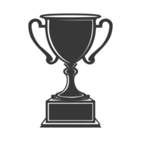 AI generated Silhouette trophy winner symbol black color only png