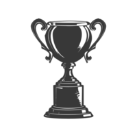 AI generated Silhouette trophy winner symbol black color only png