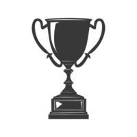 AI generated Silhouette trophy winner symbol black color only png