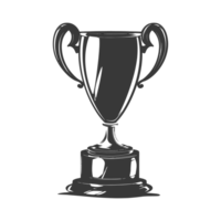 AI generated Silhouette trophy winner symbol black color only png