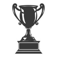 AI generated Silhouette trophy winner symbol black color only png