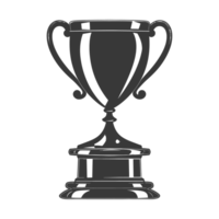 AI generated Silhouette trophy winner symbol black color only png