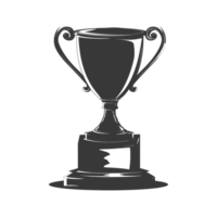 AI generated Silhouette trophy winner symbol black color only png