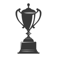 AI generated Silhouette trophy winner symbol black color only png