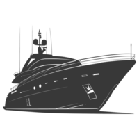 ai generato silhouette yacht o barca nero colore solo png