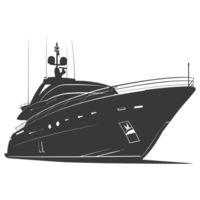 AI generated Silhouette yacht or boat black color only png