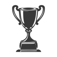 AI generated Silhouette trophy winner symbol black color only png