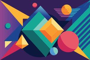 abstract background with geometric shapes design in three colors vector