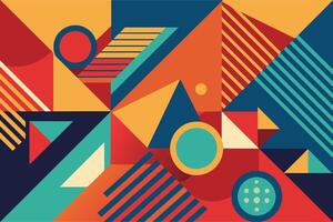 abstract background with geometric shapes design in three colors vector