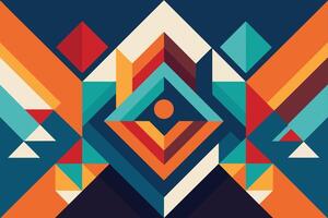 abstract background with geometric shapes design in three colors vector