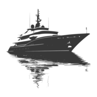 AI generated Silhouette yacht or boat black color only png