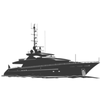 AI generated Silhouette yacht or boat black color only png