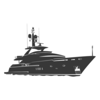 AI generated Silhouette yacht or boat black color only png