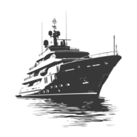 ai généré silhouette yacht ou bateau noir Couleur seulement png