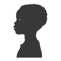 AI generated Silhouette african boy black color only png