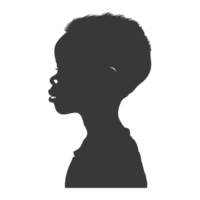 AI generated Silhouette african boy black color only png