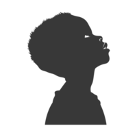 AI generated Silhouette african boy black color only png