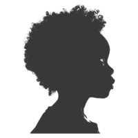 AI generated Silhouette african boy black color only png