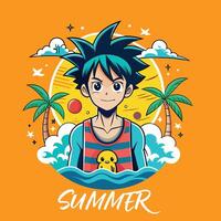 Summer and vacation cartoon graphic design, vector illustration.