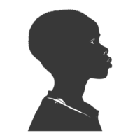 AI generated Silhouette african boy black color only png